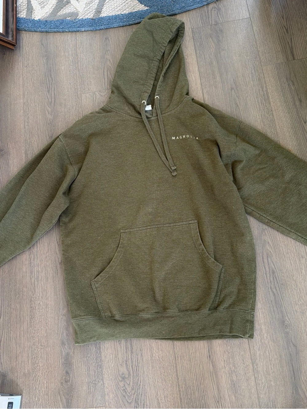Magnolia Olive Green Hooded Pullover Sweatshirt by Independent Trading XL